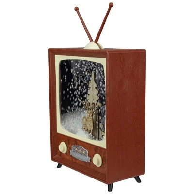 Northlight LED Lighted Musical Snowing Reindeer TV Set Christmas Decoration - 12" 2 Northlight LED Lighted Musical Snowing Reindeer TV Set Christmas Decoration - 12" - Image 2