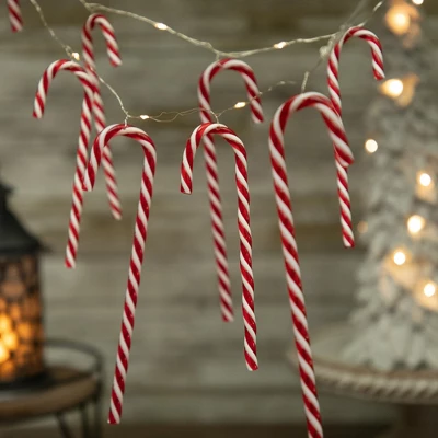 Northlight LED Micro Fairy Candy Cane Christmas Lights - 3' Clear Wire - 10ct 4 Northlight LED Micro Fairy Candy Cane Christmas Lights - 3' Clear Wire - 10ct - Image 4