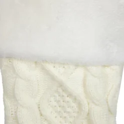 Northlight Cable Knit Christmas Stocking With Faux Fur Cuff - 20.5" - Cream And White -Holiday Decoration Store GUEST d3416948 4d87 4384 b48c f3da4e6c39ec