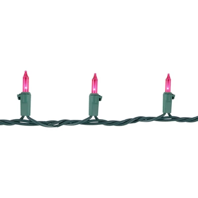 Northlight Mini Incandescent Christmas Lights - Pink - 20.25' Green Wire - 100ct 4 Northlight Mini Incandescent Christmas Lights - Pink - 20.25' Green Wire - 100ct - Image 4