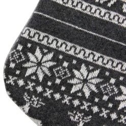 Northlight 19" Gray And White Reindeer And Snowflake Knit Christmas Stocking With Faux Fur Cuff -Holiday Decoration Store GUEST d3feb76d a487 464c 9534 2abc4537e8ea