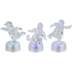 Northlight LED Lighted Color Changing Penguin Acrylic Christmas Decorations - 4" - Set Of 3