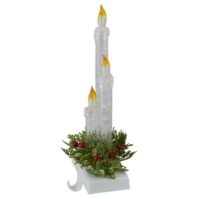 Northlight 9" Battery Operated LED Lighted Candle Christmas Stocking Holder 1 Northlight 9" Battery Operated LED Lighted Candle Christmas Stocking Holder