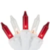 Northlight Mini Icicle Incandescent Christmas Lights - Red And Clear - 5.75' White Wire - 100ct