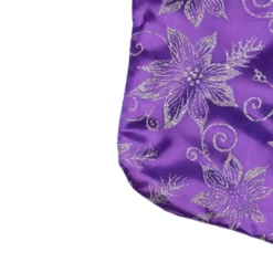 Northlight 20" Purple And Silver Glittered Floral Christmas Stocking With Shadow Velveteen Cuff -Holiday Decoration Store GUEST d59f65f5 2f42 4a27 a633 2f5a4d9cc038
