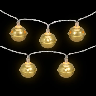 Northlight 10-Count Gold LED Christmas Bells Fairy Lights 5.5ft Clear Wire 2 Northlight 10-Count Gold LED Christmas Bells Fairy Lights 5.5ft Clear Wire - Image 2