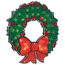 Northlight Lighted Holographic Christmas Wreath Window Silhouette Decoration - 15" -Holiday Decoration Store GUEST d60c629f 737b 4c04 8b11 786b06a27e01