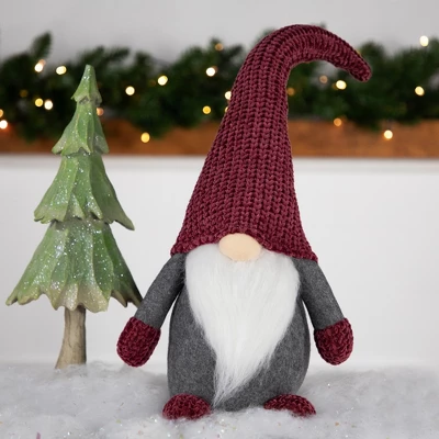 Northlight Standing Gnome With Knitted Hat Christmas Decoration - 18" - Mauve And Gray 1 Northlight Standing Gnome With Knitted Hat Christmas Decoration - 18" - Mauve And Gray