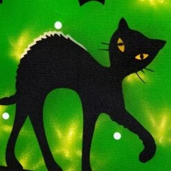 Northlight Lighted Black Cat With Bats Halloween Window Decoration - 13.75" -Holiday Decoration Store GUEST d6854d5a d36e 43d0 9110 c62f523236ac