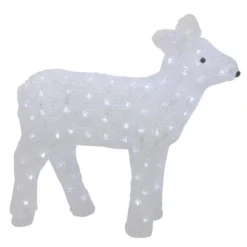 Northlight Lighted Commercial Grade Acrylic Baby Reindeer Christmas Outdoor Decoration - 18" - Polar White Lights