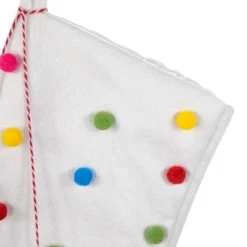 Northlight 20" White Christmas Stocking With Multicolor Pom-Poms And Tassels -Holiday Decoration Store GUEST d7f3d5b2 cf01 4b49 bbe7 ef0f6bb49b50