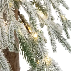 Northlight Pre-Lit Flocked Battery Operated Alpine Artificial Christmas Tree - 3' - Clear LED Lights -Holiday Decoration Store GUEST d7f705f2 d14e 423f 8cf1 b48013692b2f