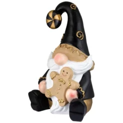 Northlight Gnome Holding Gingerbread Man Cookie Christmas Decoration - 13" - Black -Holiday Decoration Store GUEST d8084d7c a113 47b2 a41b e004cf9b0b3b