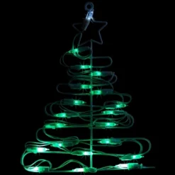 Northlight LED Lighted Christmas Tree Window Silhouette Decoration - 12.5" - Green Lights