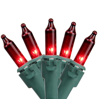 Northlight Mini Incandescent Christmas Lights - Red - 20.25' Green Wire - 100ct 1 Northlight Mini Incandescent Christmas Lights - Red - 20.25' Green Wire - 100ct