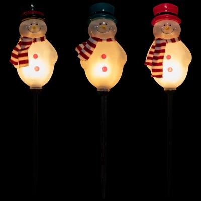 Northlight Lighted Snowmen Christmas Outdoor Pathway Markers - 16" - Set Of 3 2 Northlight Lighted Snowmen Christmas Outdoor Pathway Markers - 16" - Set Of 3 - Image 2