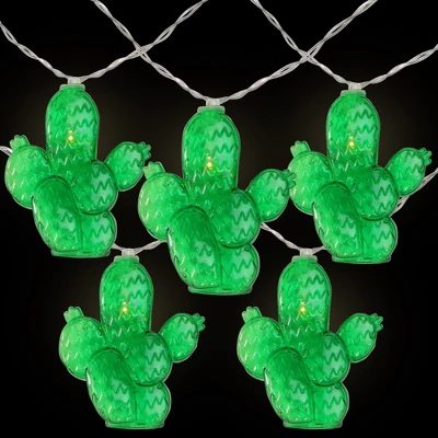 Northlight LED Prickly Pear Cactus Indoor Outdoor Patio String Light Set - 4.5' Clear Wire - 10ct 2 Northlight LED Prickly Pear Cactus Indoor Outdoor Patio String Light Set - 4.5' Clear Wire - 10ct - Image 2