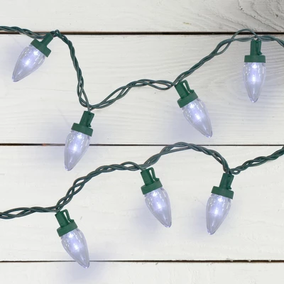 Northlight 50 Pure White LED C7 Mini Christmas Lights, 20.25 Ft Green Wire 1 Northlight 50 Pure White LED C7 Mini Christmas Lights, 20.25 Ft Green Wire