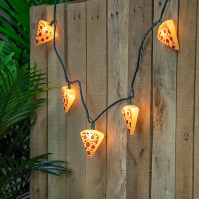 Northlight Pepperoni Pizza Indoor Outdoor Patio Light Set - 6' - Green Wire - 10ct 1 Northlight Pepperoni Pizza Indoor Outdoor Patio Light Set - 6' - Green Wire - 10ct