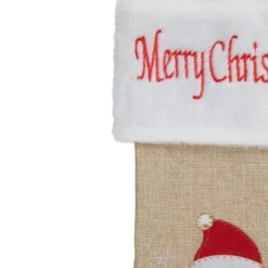 Northlight 19" Beige And Red Burlap "Merry Christmas" Santa Christmas Stocking -Holiday Decoration Store GUEST dd6a0eaf bbec 4e79 bb6f 8f560328c988