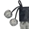 Northlight 20.5-Inch Gray Faux Fur Christmas Stocking With Corduroy Cuff And Pom Poms
