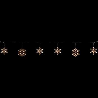 Northlight Snowflake Christmas Lights - White - 8.5' White Wire - 5ct 1 Northlight Snowflake Christmas Lights - White - 8.5' White Wire - 5ct