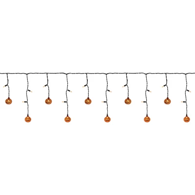 Northlight LED Lighted Pumpkin Halloween Curtain Icicle Lights - Orange - 5.25' Black Wire - 25ct 4 Northlight LED Lighted Pumpkin Halloween Curtain Icicle Lights - Orange - 5.25' Black Wire - 25ct - Image 4