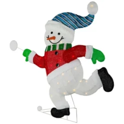 Northlight Lighted Snowman With Snowball Outdoor Christmas Decoration - 36.25" - Clear Lights -Holiday Decoration Store GUEST e12ef133 6365 4b9e b638 422e101861a2