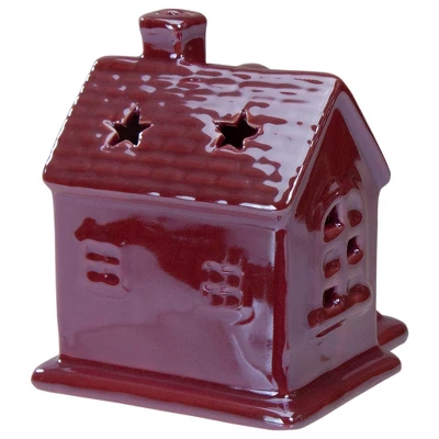 Northlight Ceramic House With Star Cutouts Christmas Decoration - 4" 3 Northlight Ceramic House With Star Cutouts Christmas Decoration - 4" - Image 3