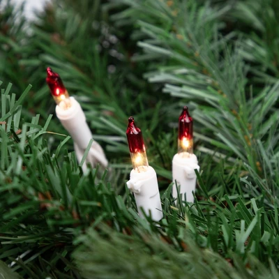 Northlight Mini Christmas Light Set - Clear With Red Tips - 20.25' White Wire - 100ct 1 Northlight Mini Christmas Light Set - Clear With Red Tips - 20.25' White Wire - 100ct