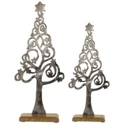 Northlight Starry Trees Metal Christmas Decorations - 18.5" - Silver - Set Of 2 -Holiday Decoration Store GUEST e4ff34d0 9bf2 4272 9e09 8132f695ea06