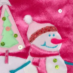 Northlight 20.5" Pink Embroidered Ice Skating Snowman And Christmas Tree Stocking -Holiday Decoration Store GUEST e577fe1f eb7f 4903 94a4 406cacee983a