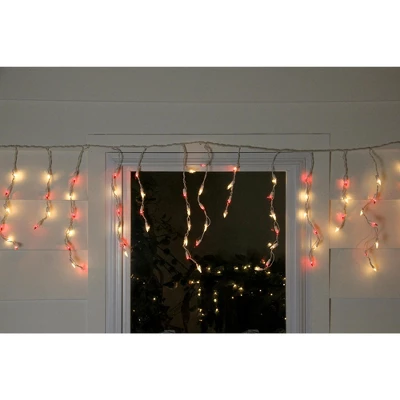 Northlight Mini Icicle Incandescent Christmas Lights - Red And Clear - 8.75' White Wire - 150ct 2 Northlight Mini Icicle Incandescent Christmas Lights - Red And Clear - 8.75' White Wire - 150ct - Image 2