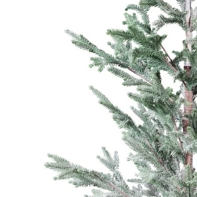 Northlight Frosted Slim Pine Artificial Christmas Tree In Burlap Base - 5' - Unlit 2 Northlight Frosted Slim Pine Artificial Christmas Tree In Burlap Base - 5' - Unlit - Image 2