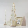 Northlight Snowy Wooden Tree Christmas Decoration - 14.5" - Beige And White