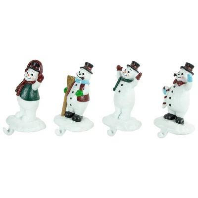Northlight Winter Ready Glitter Snowman Christmas Stocking Holders - 7" - Set Of 4 2 Northlight Winter Ready Glitter Snowman Christmas Stocking Holders - 7" - Set Of 4 - Image 2