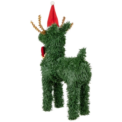 Northlight Pine Reindeer With Bell Artificial Christmas Decoration - 12" 4 Northlight Pine Reindeer With Bell Artificial Christmas Decoration - 12" - Image 4