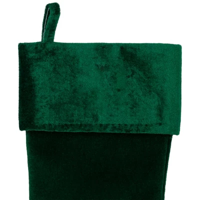 Northlight Traditional Velvet Hanging Christmas Stocking - 19" - Green 2 Northlight Traditional Velvet Hanging Christmas Stocking - 19" - Green - Image 2