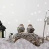 Northlight LED Lighted Rustic Glittered Birds On A Snowy Log Christmas Decoration - 18"