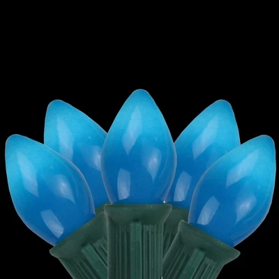 Northlight Opaque C7 Christmas String Lights - Blue - 24' Green Wire - 25ct 1 Northlight Opaque C7 Christmas String Lights - Blue - 24' Green Wire - 25ct