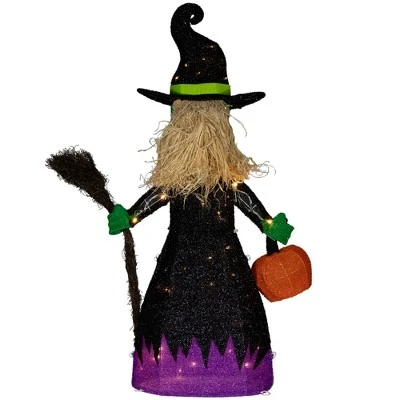 Northlight LED Lighted Witch With Broom Outdoor Halloween Decoration - 39" - Clear Lights 4 Northlight LED Lighted Witch With Broom Outdoor Halloween Decoration - 39" - Clear Lights - Image 4