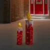Northlight LED Lighted Candles Outdoor Christmas Decorations - 22.75" - Red - Set Of 2