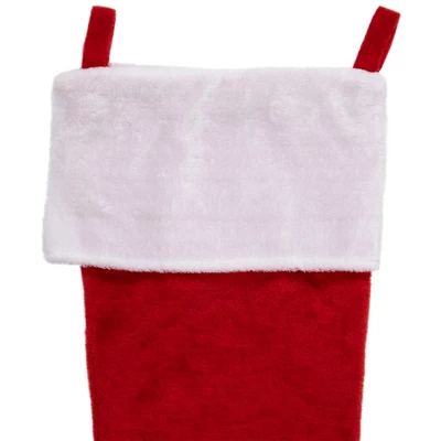 Northlight Traditional Plush Christmas Stocking With Cuff - 36" - Red And White 3 Northlight Traditional Plush Christmas Stocking With Cuff - 36" - Red And White - Image 3