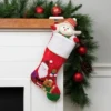 Northlight 20.5" Red And White Glittered Santa Claus And Reindeer Christmas Stocking
