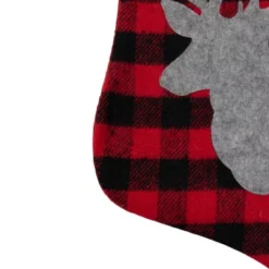 Northlight 20.5" Red And Black Buffalo Plaid Reindeer Christmas Stocking -Holiday Decoration Store GUEST f23f30df 416d 46eb a500 2626a6bcec73
