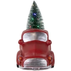 Northlight LED Lighted Pine Tree In Vintage Truck Christmas Decoration - 10" - Red -Holiday Decoration Store GUEST f3aa08f6 c367 45a1 b2de 097ca07f065d