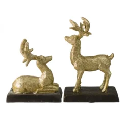 Northlight Reindeer Glittered Christmas Stocking Holders - 8.5" - Gold - Set Of 2 -Holiday Decoration Store GUEST f3ccc408 2c53 4620 9614 b3c7cda08750