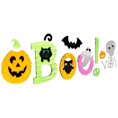 Northlight 14-Piece Orange And Green "Boo!" Halloween Gel Window Clings 2 Northlight 14-Piece Orange And Green "Boo!" Halloween Gel Window Clings - Image 2