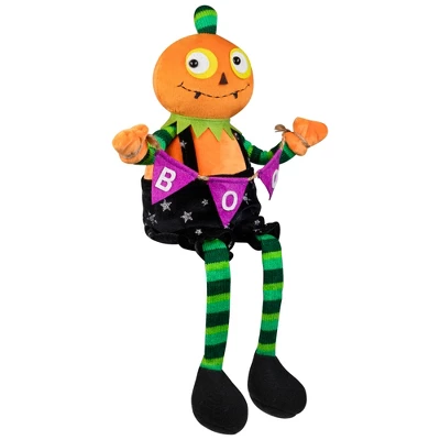 Northlight Jack O Lantern Halloween Decoration With Boo Banner- 14" 2 Northlight Jack O Lantern Halloween Decoration With Boo Banner- 14" - Image 2