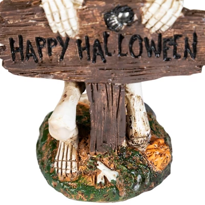 Northlight Jack-O-Lantern Skeleton In Witch's Hat And Happy Halloween Sign - 9.5" 6 Northlight Jack-O-Lantern Skeleton In Witch's Hat And Happy Halloween Sign - 9.5" - Image 6